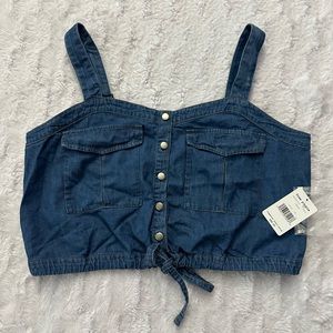 Free People XL denim crop tank